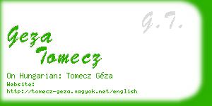 geza tomecz business card